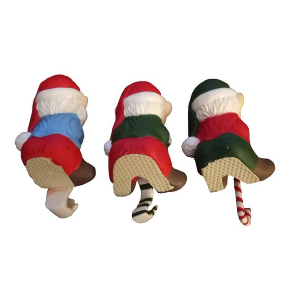 Vtg Earl Ralph Scooter Christmas Stocking Hangers Shelf Sitter Figurines 4.5" - Picture 8 of 12